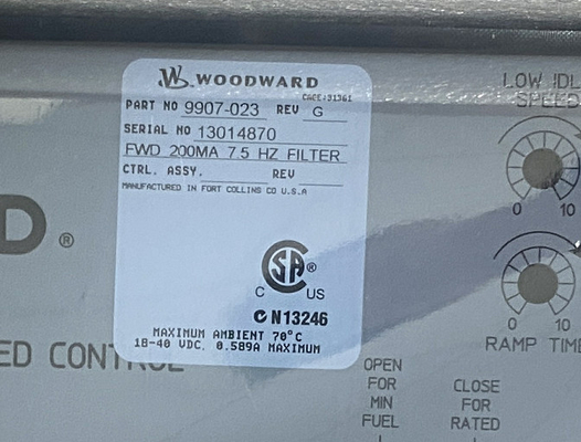 Woodward 9907-023 Voorwaartswerkende snelheidsregeling 4 ̊20 mA of 1 ̊5 Vdc 2301A -40 tot +158 °F