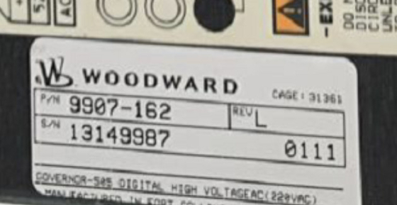 Woodward 9907-162 220 Vac stroominvoer Digitale regelaar Turbine Control +24 Vdc bij 1 A