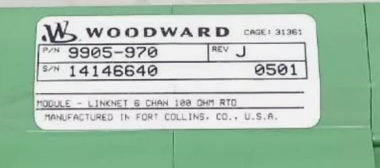 Woodward 9905-970 6-kanaal Input Module 24 Vdc -40°C tot +85°C In voorraad
