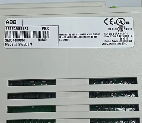 ABB DI840 3BSE020836R1 Digitale invoer 24V S/R 16 kanalen module voor S800 I/O