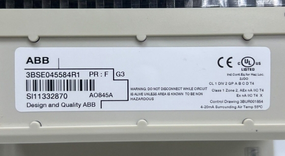 ABB AO845A 3BSE045584R1 Analoog uitgangsmodule S/R HART 8 kanalenmodule