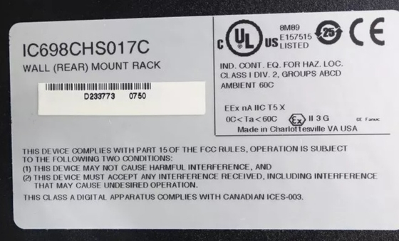 IC698CHS017 GE PACSystems RX7i Racks 17 Slot Front And Rear Mount CPU En I/O Configuraties