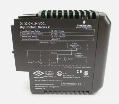 KJ3203X1-BA1 Emerson DI 32-kanaal 24 VDC droog contactkaart