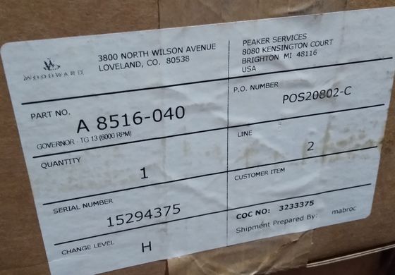 A8516-040 Woodward TG-13 GOVERNOR