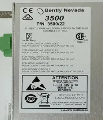 Bently Nevada 3500/22M 146031-01 Transient Data Interface