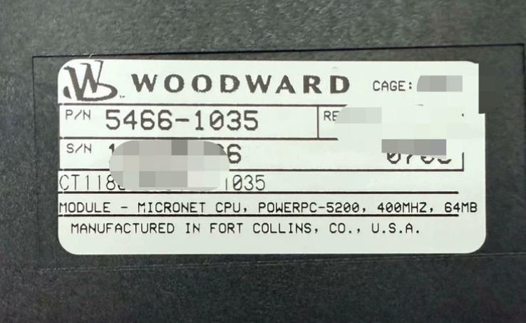 5466-1035 Woodward Micronet-CPU-module met meerdere communicatie-interfaces en een eenvoudige of redundante configuratie